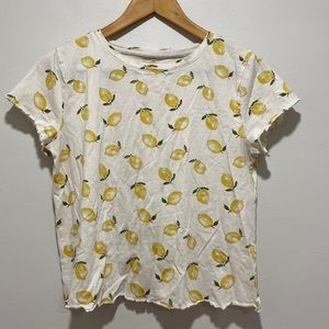Lauren Conrad Lemon Print Tee Women Size M